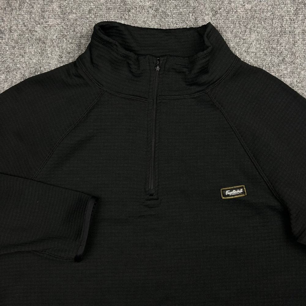 Fayettechill Quarter Zip Pullover Mens Large Black Polartec Power Grid Fleece